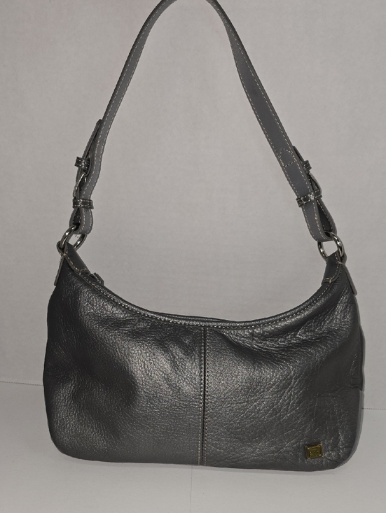 The Sak Handbags - The Sak Metallic Pewter Classic Pebbled Leather Shoulder Bag